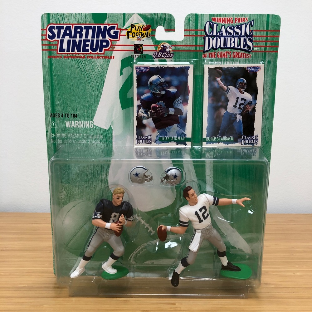 Starting Lineup Action Figures Dallas Cowboys Troy Aikman Roger Staubach